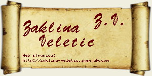 Žaklina Veletić vizit kartica